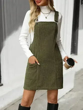 Texture Sleeveless Mini Dress with Pockets - Femstylo