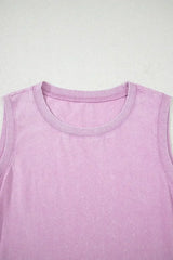 Beau Blue Mineral Wash Pocket Tank Mini Dress - Femstylo