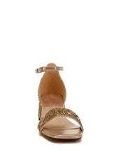 Nocturnal Rhinestone Embellished Shimmer Sandals - Femstylo