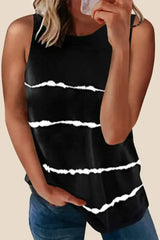 Apricot Allover Leopard Print Round Neck Tank Top - Femstylo