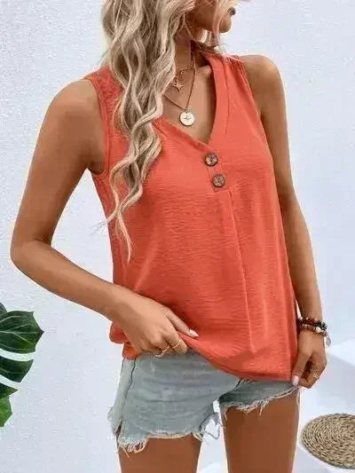 Solid Color V-Neck Tank - Femstylo
