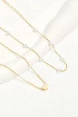 Gold Pearl Heart Chain Necklace - Femstylo
