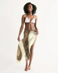 Sheer Sarong Swimsuit Cover Up Wrap / Brown Swirl - Femstylo