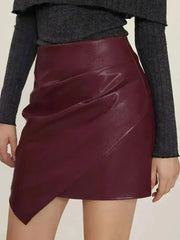 Ruched Mini Skirt with Zipper - Femstylo