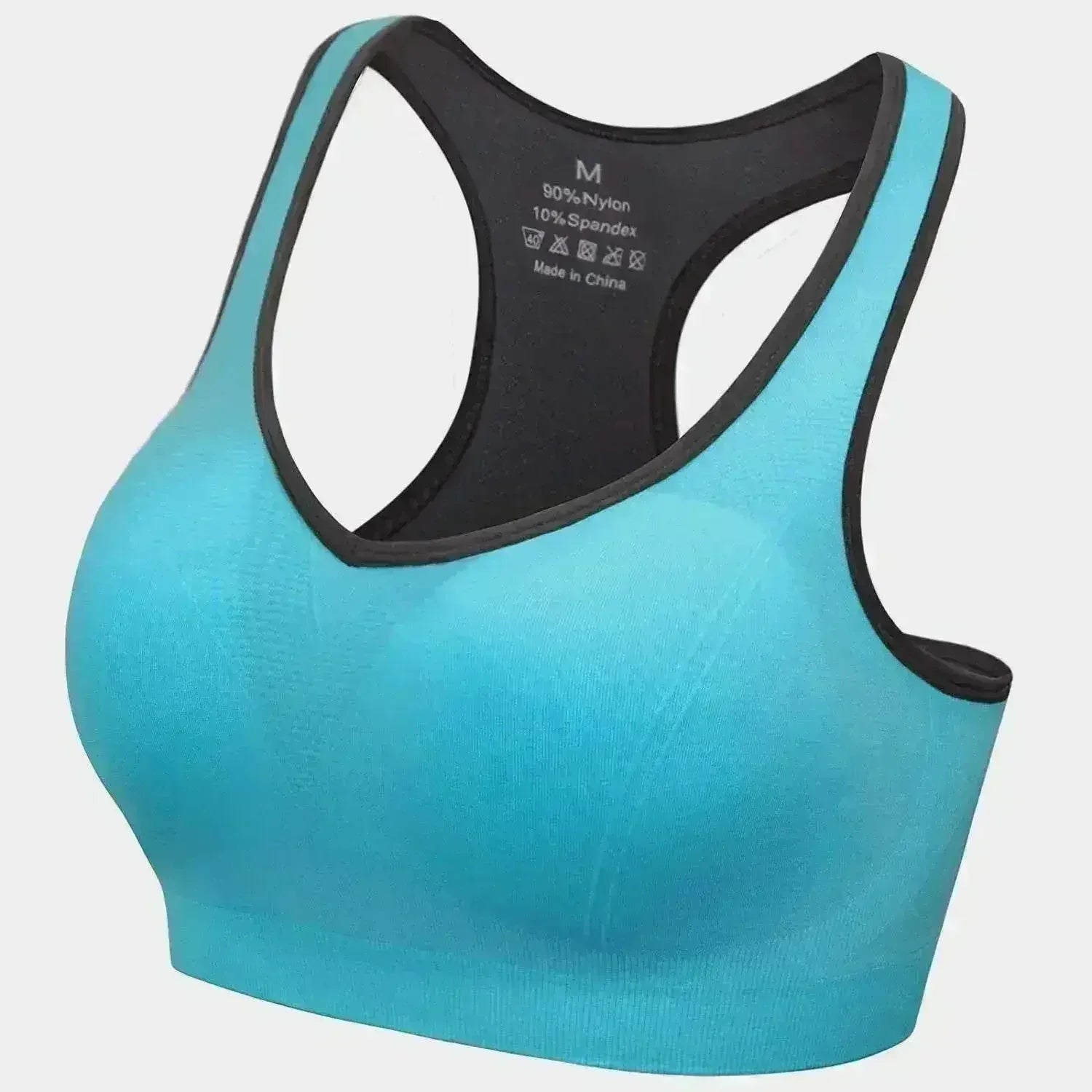 Women’s Stylish Racerback Athletic Sports Bra | Padded Seamless High I - Femstylo