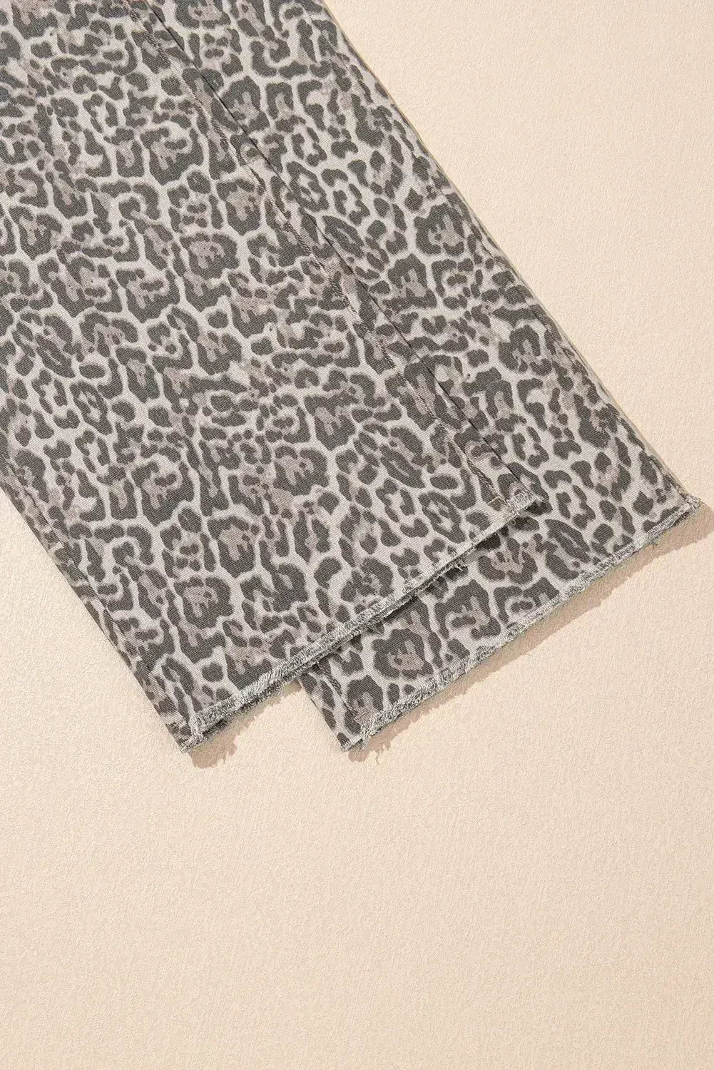 Brown Leopard High Waist Frayed Hem Jeans - Femstylo