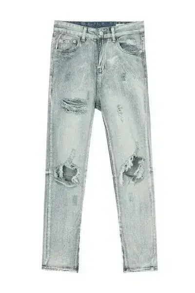Pocketed Distressed Jeans with Side Zip - Femstylo