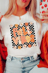 White FALL VIBES Cute Graphic Fashion Tee