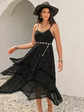 Lace Detail Layered Printed Midi Cami Dress - Femstylo