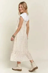 ADORA Smocked Floral Ruffled Hem Cami Dress - Femstylo