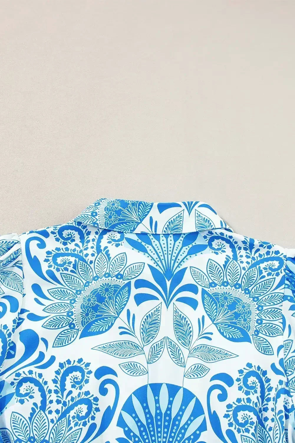 Sky Blue Boho Floral Print Frill Tiered Mini Dress - Femstylo