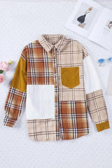Plaid Pocket Shirt Jacket - Femstylo