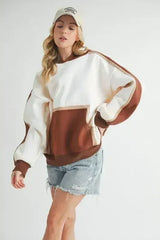 Color Block Hoodie - Kangaroo Pocket Sweatshirt | Femstylo - Femstylo