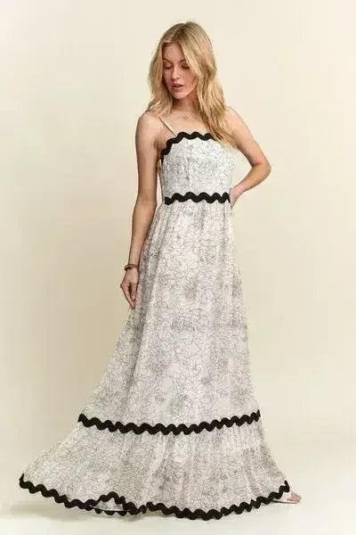 ADORA Floral Adjustable Strap Maxi Cami Dress - Femstylo