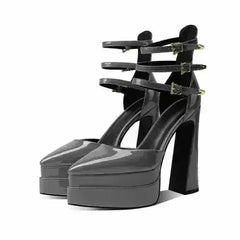 Fashion Pointed Toe Women's Shoes High Heel Hollow Sandals Waterproof - Femstylo