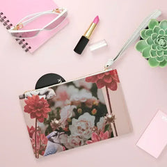 Floral Grunge Design Zipped Clutch Bag - Femstylo