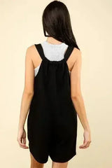 VERY J Tie Shoulder Front Pocket Romper - Femstylo