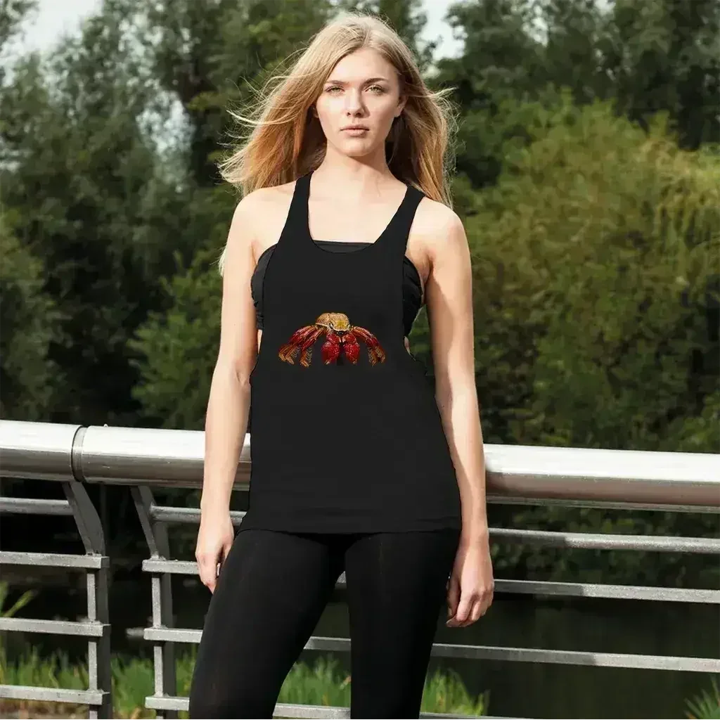 Red Crab Women's Loose Racerback Tank Top - Femstylo