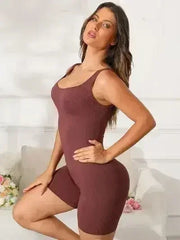 Scoop Neck Wide Strap Active Romper - Femstylo
