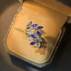 High Carbon Diamond Flower Cluster Vine Surround Ring - Femstylo