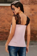 Pink One More Night Lace Cami Tank Top - Femstylo