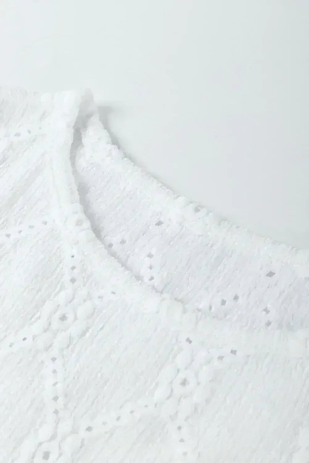 White Embroidered Floral Geometric Button Short Sleeve Top | Femstylo - Femstylo