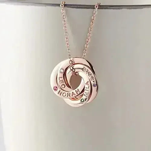 Mom Necklace With Kids Names Birthstones, Children Birthstone Jewelry - Femstylo