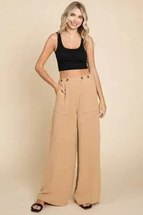 Culture Code Full Size High Waist Wide Leg Cargo Pants - Femstylo