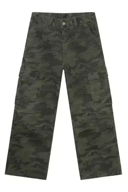 Camouflage Cargo Jeans with Pockets - Femstylo