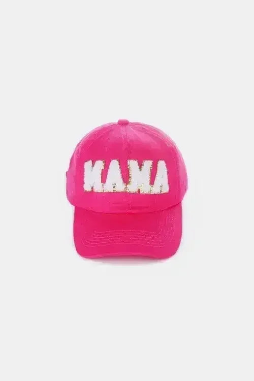 MAMA Chenille Patch Baseball Cap - Washed Cotton City Hat | Femstylo - Femstylo