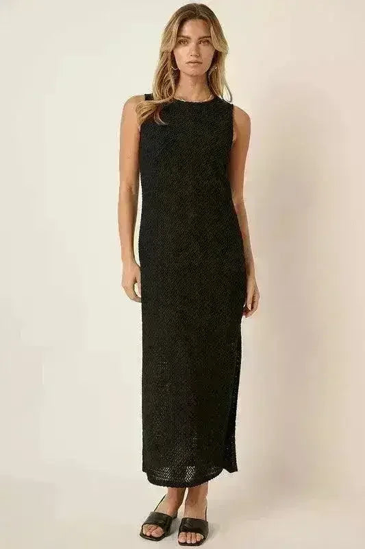 Mittoshop Side Slit Dress – Sleeveless Round Neck w/Slit - Femstylo