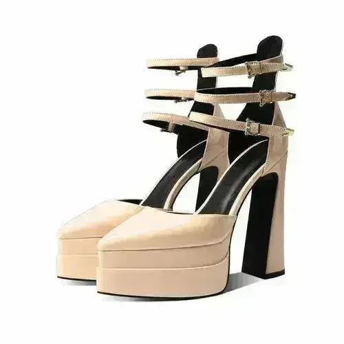 Fashion Pointed Toe Women's Shoes High Heel Hollow Sandals Waterproof - Femstylo