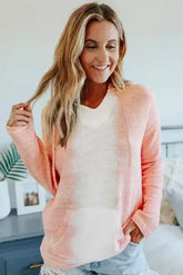 Women Cute Pink White Tie Dye Hoodie - Femstylo