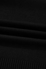 Black Contrast Trim Big Bow Accent Cropped Sweater