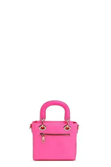 Pink Color Patch Handbag - Top Handle & Crossbody | Femstylo - Femstylo