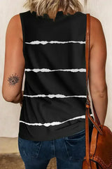 Apricot Allover Leopard Print Round Neck Tank Top - Femstylo