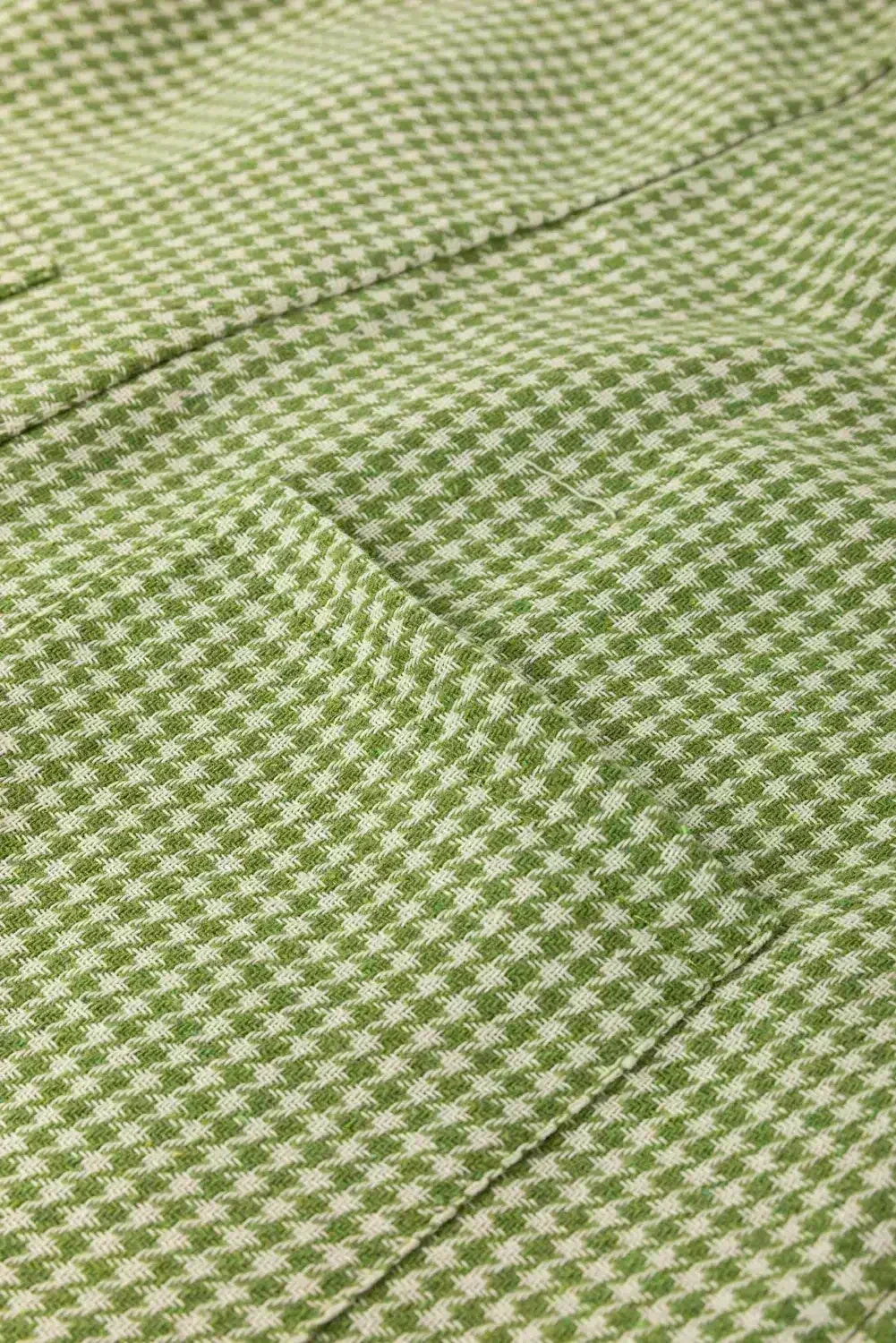 Green Gingham Wide Leg Pockets Loose Overall - Femstylo