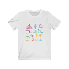 Yoga Poses Print Jersey Short Sleeve Tee - Femstylo