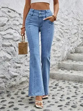 High Waist Flare Jeans with Pockets - Femstylo