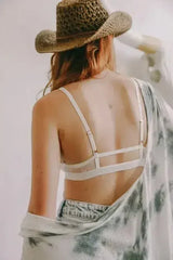 Center Cross Strap Lace Bralette - Femstylo