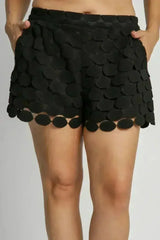 Umgee Full Size Polka Dot Lace Shorts Plus Size - Femstylo