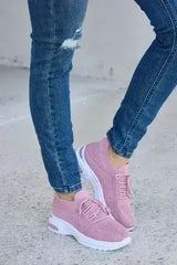 Forever Link Breathable Mesh Lace-up Round Toe Athletic Shoes - Femstylo