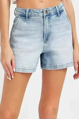 High Rise Denim Shorts | Stretch Cotton Blend | Sizes S-3XL - Femstylo