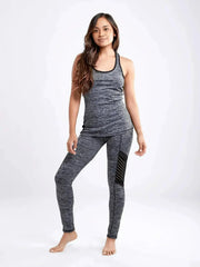 High-Waisted Pilates Leggings with Side Pockets & Mesh Panels - Femstylo