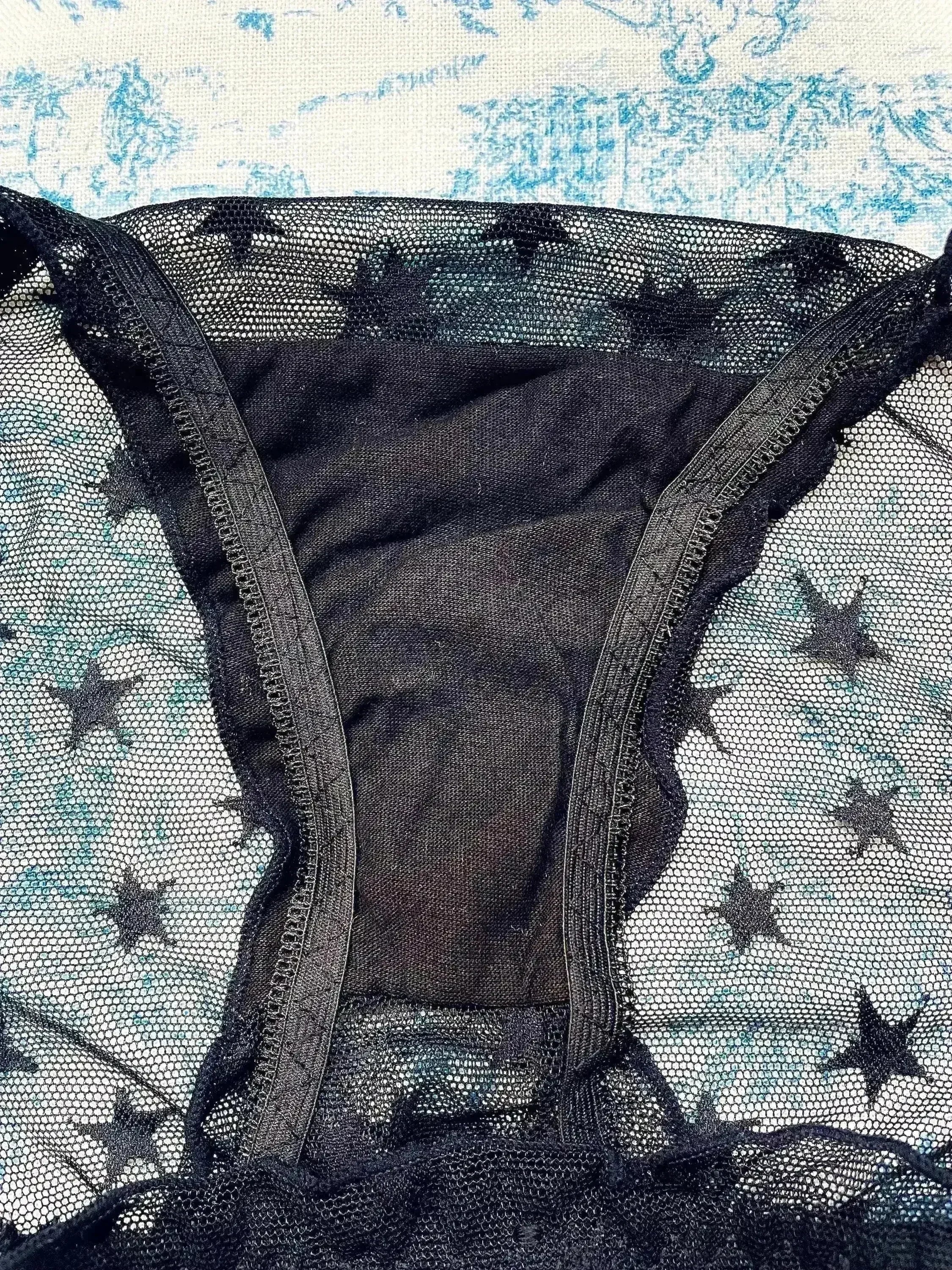 Black Mesh Star Panty - Femstylo