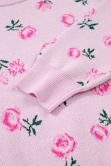 Delicacy Sweet Floral Print Drop Shoulder Cropped Sweater