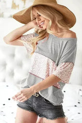 BiBi Triblend Knit with Leopard Block Out Stitching - Femstylo