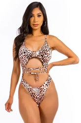 One Piece Buckle String Wrapped Bathing Suit - Femstylo