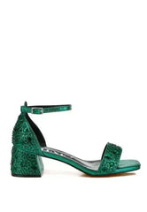 Nocturnal Rhinestone Embellished Shimmer Sandals - Femstylo