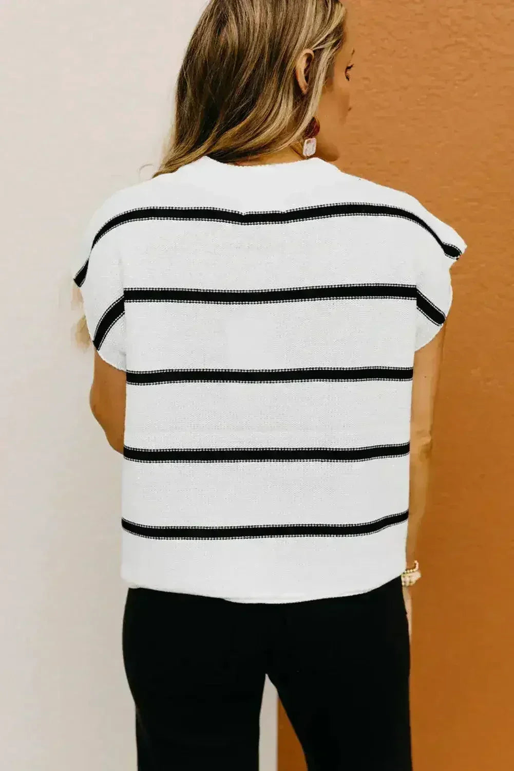 Batwing Stripes Sleeve Sweater - Striped Oversized Tee | Femstylo - Femstylo